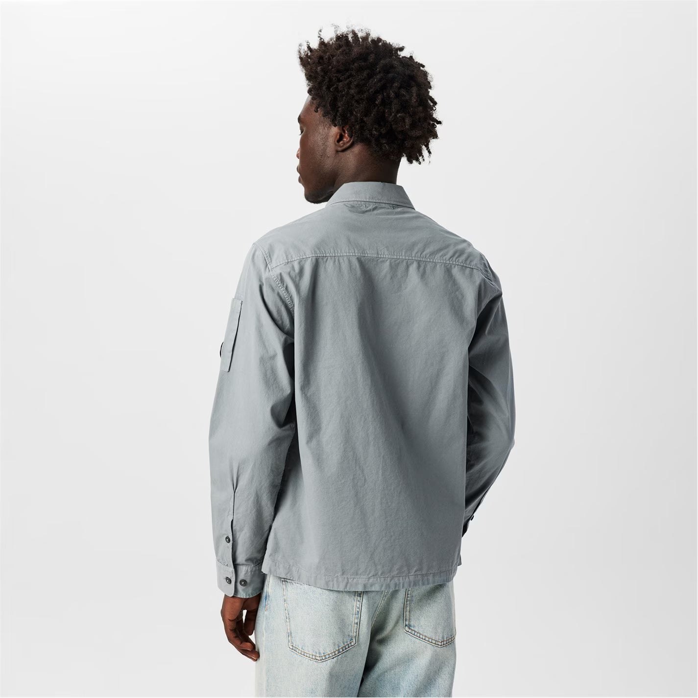 Men's Gabardine Lens Cotton Long Sleeve Overshirt