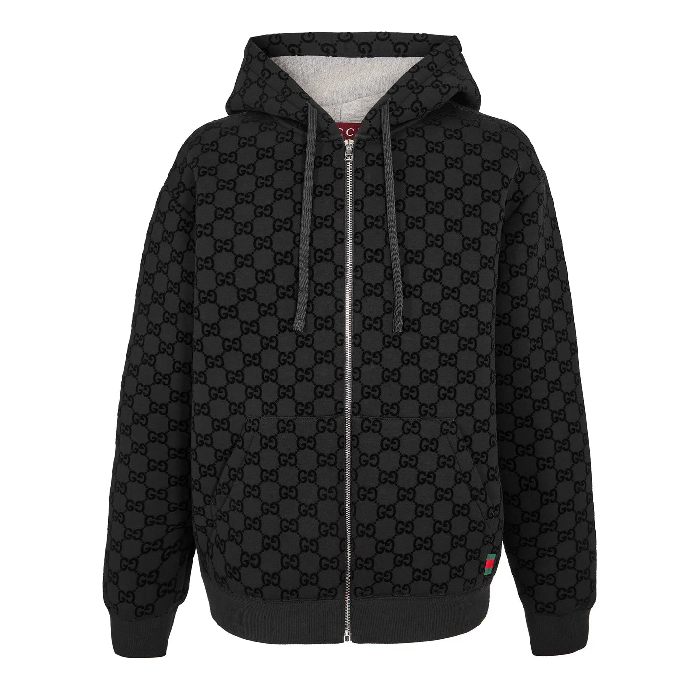 GUCCI Men's Flock Zip Hoodie
