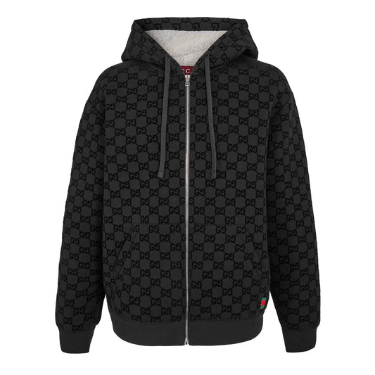 GUCCI Men's Flock Zip Hoodie
