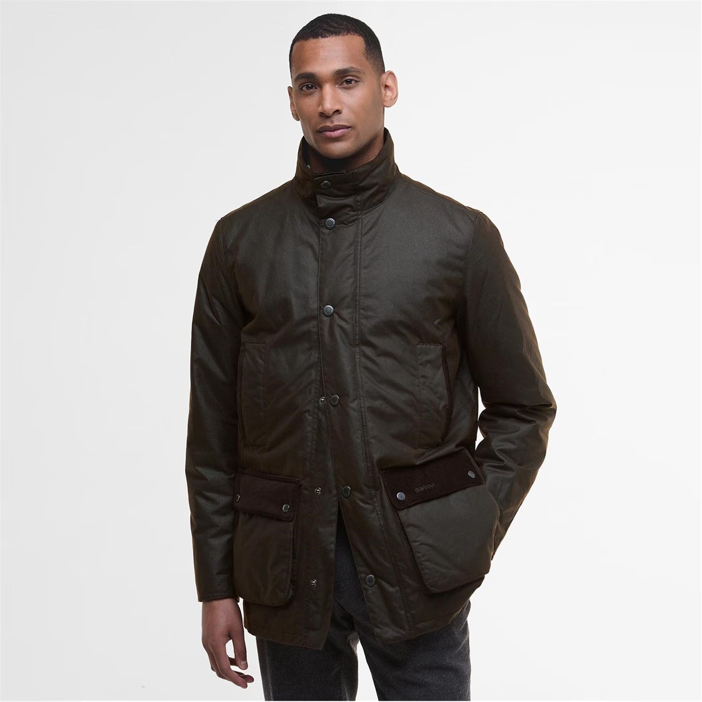 Barbour Men's Modern Border Water Resistant Long Sleeve Wax Jacket