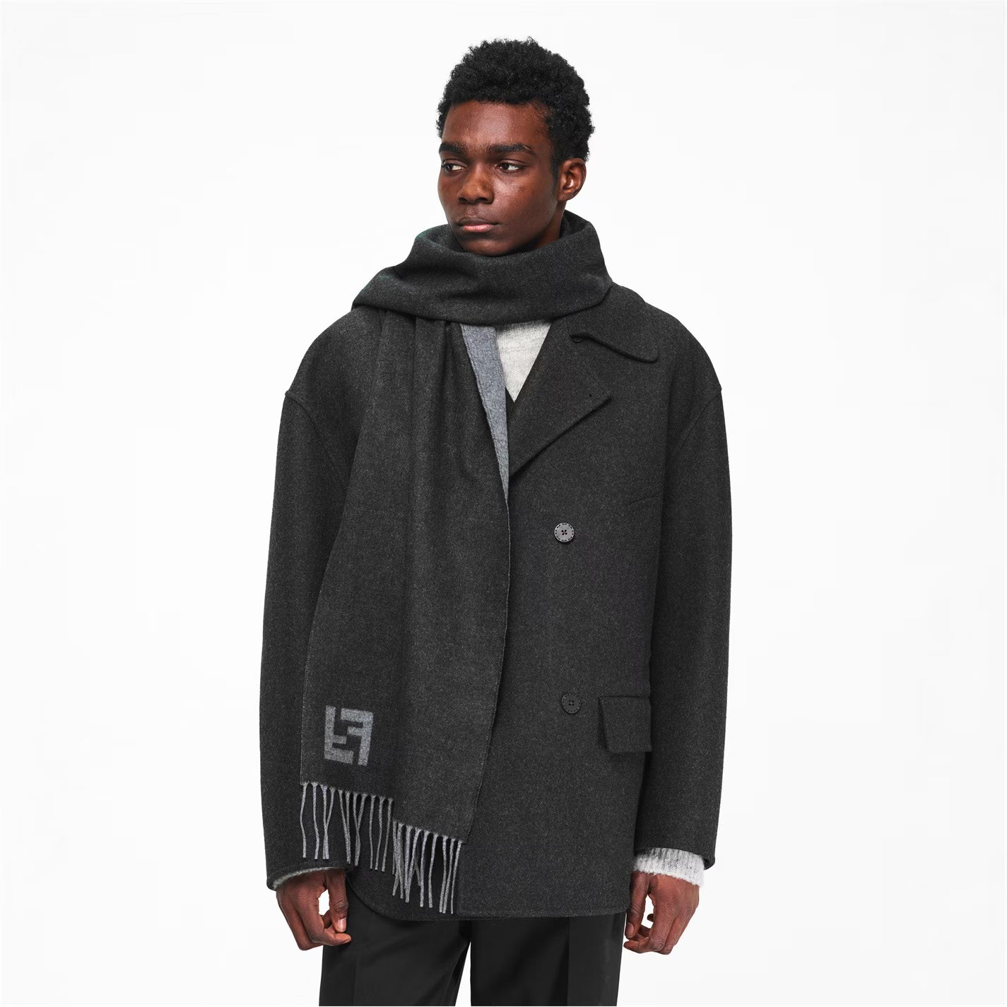 Mens FF Wool and Cashmere Scarf