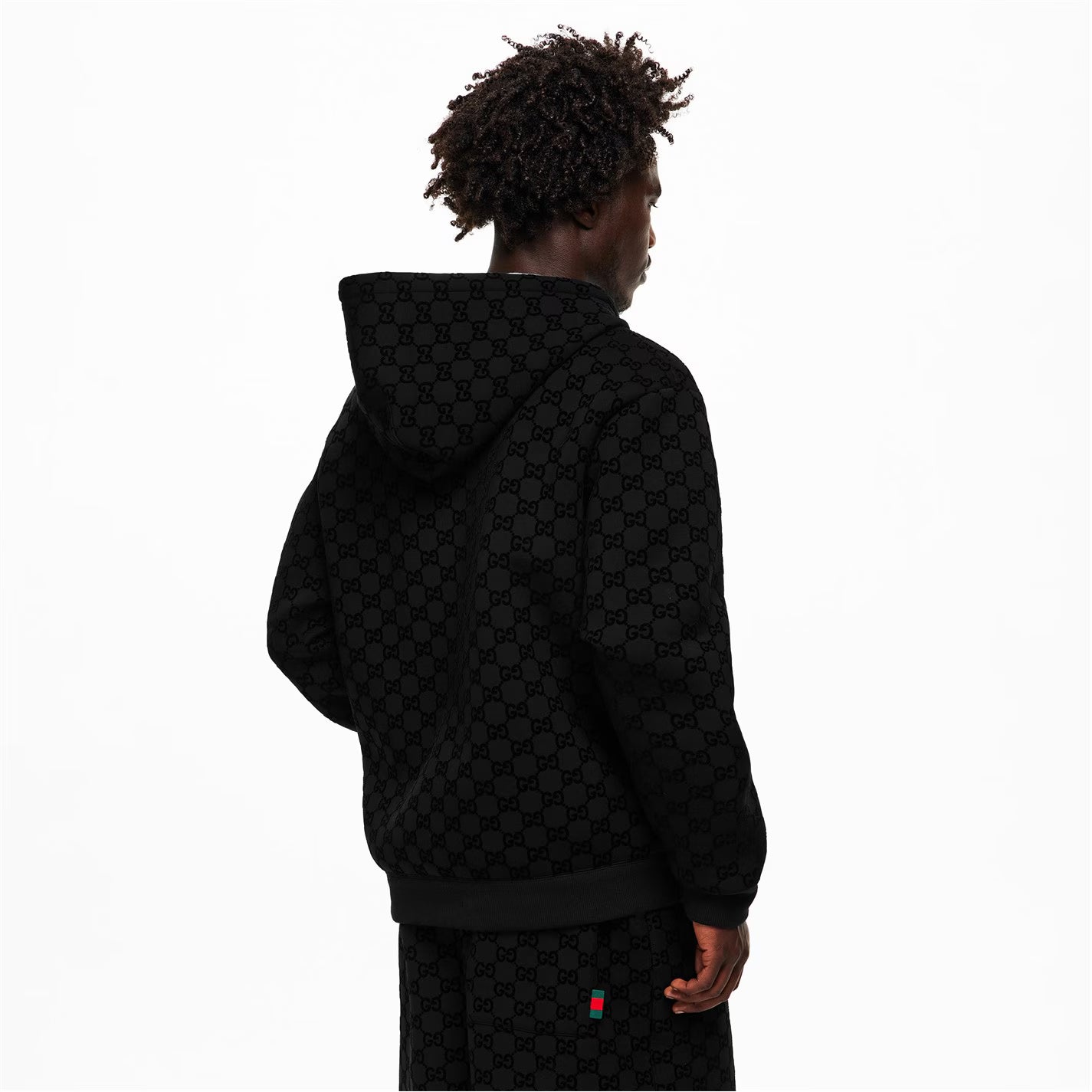 GUCCI Men's Flock Zip Hoodie