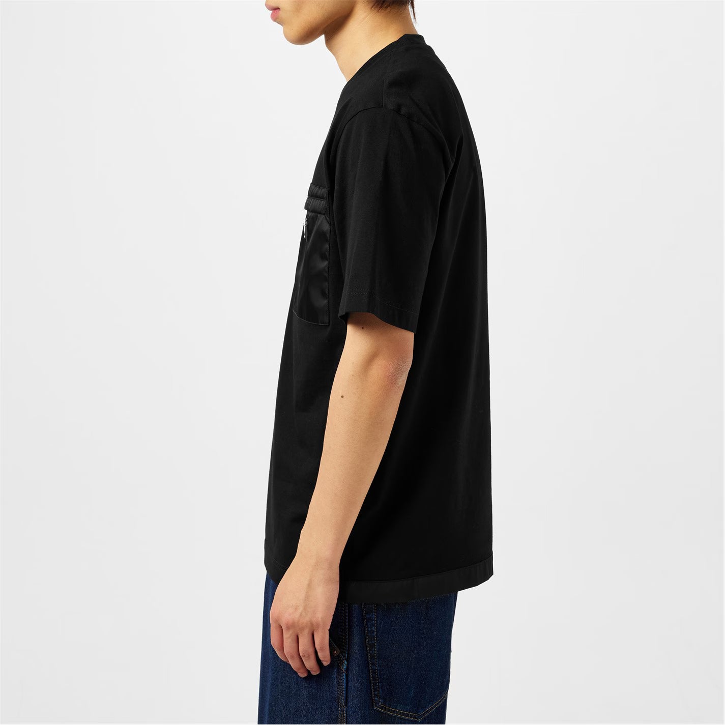 Men'S Plain Cotton Badge Pocket T-Shirt
