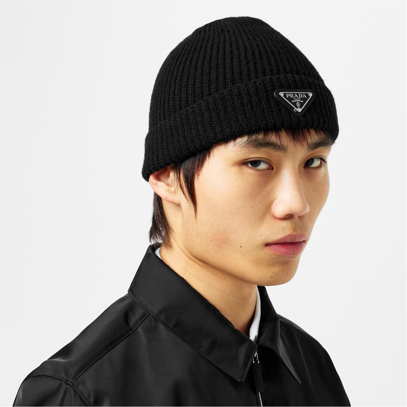 Men'S Wool Badge Logo Beanie