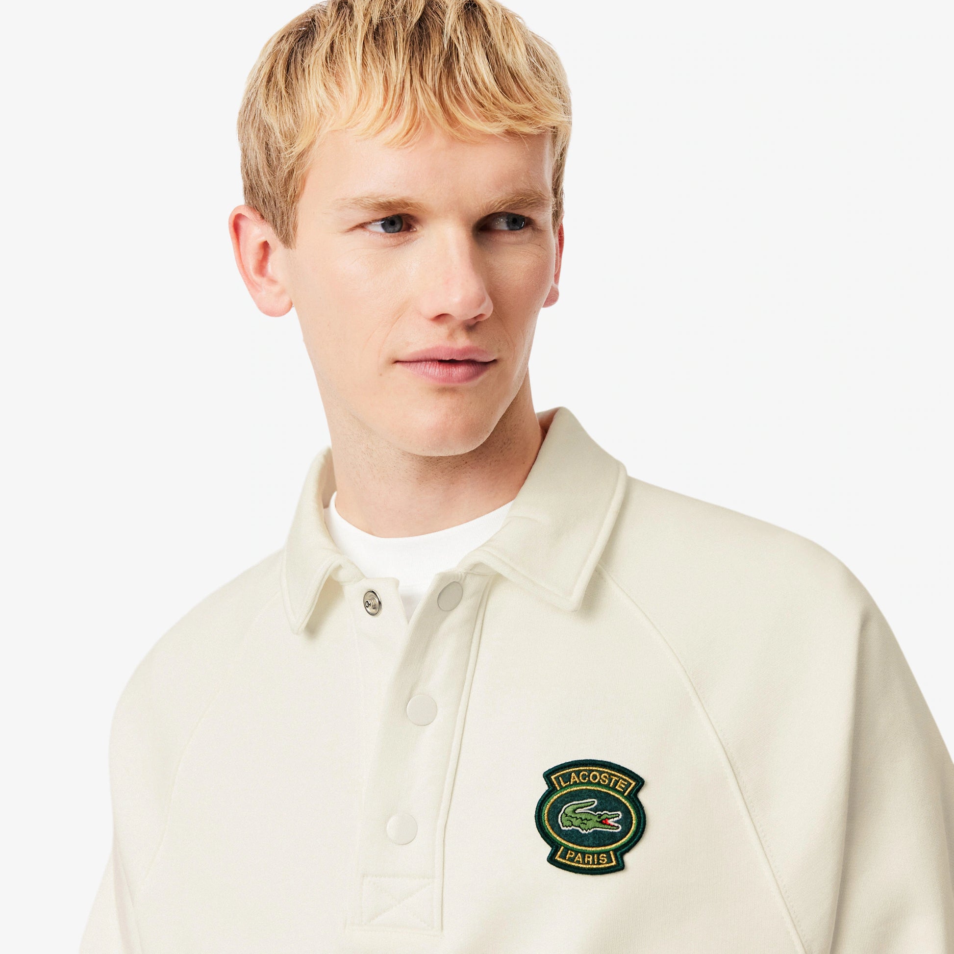 Loose Fit Polo Collar Fleece Sweatshirt