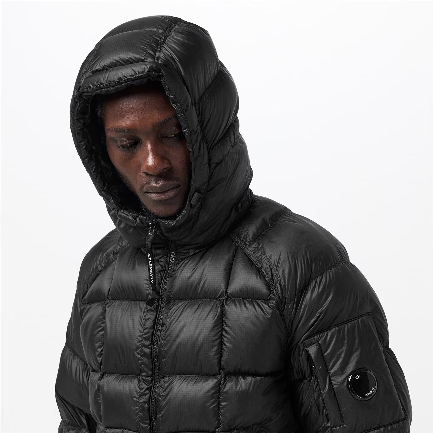 CP COMPANY Men's DD Shell Medium Down Hip Length Hooded Medium Puffer Jacket