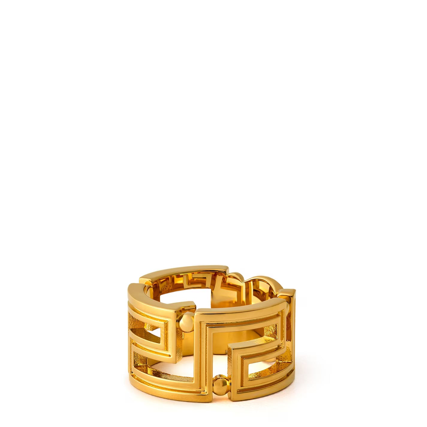 Men's Medusa Greca Chain Ring