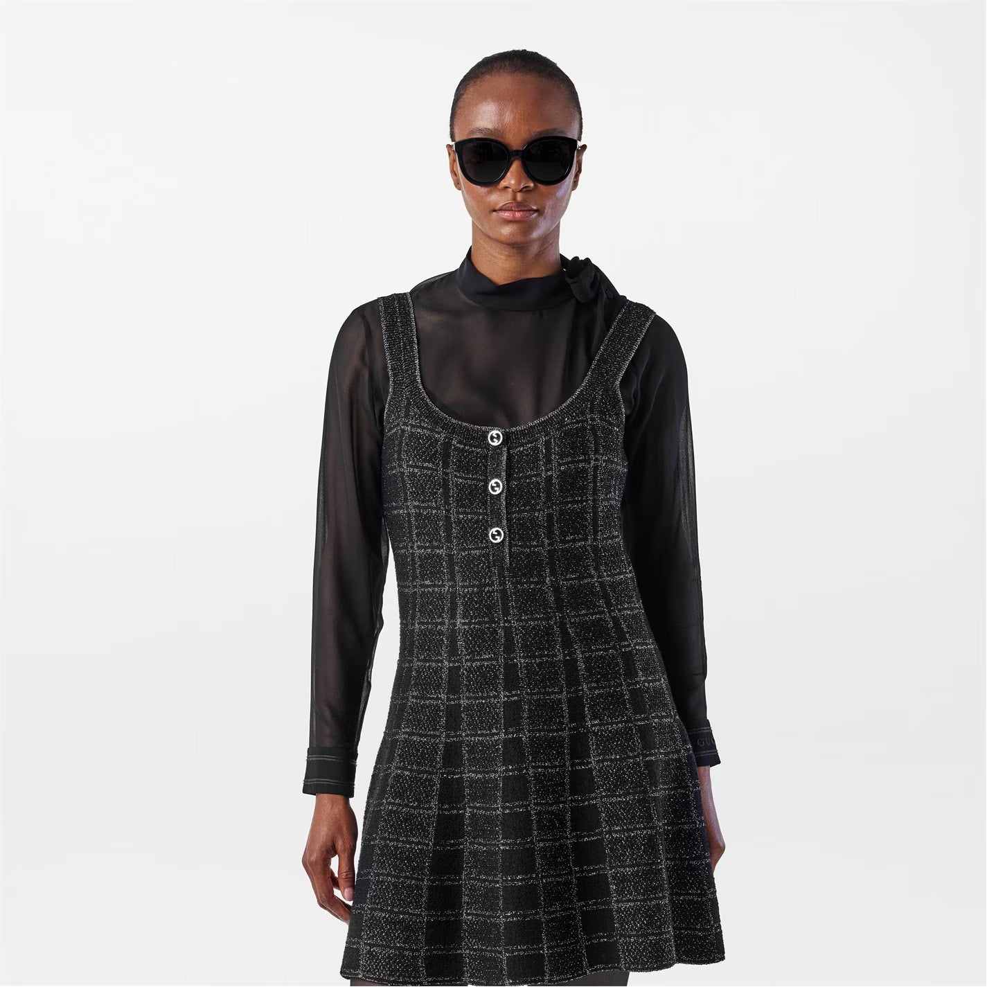 GUCCI Lamé Button Dress