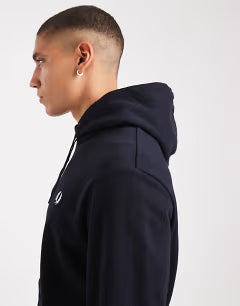 Fred Perry monogram hoodie in navy