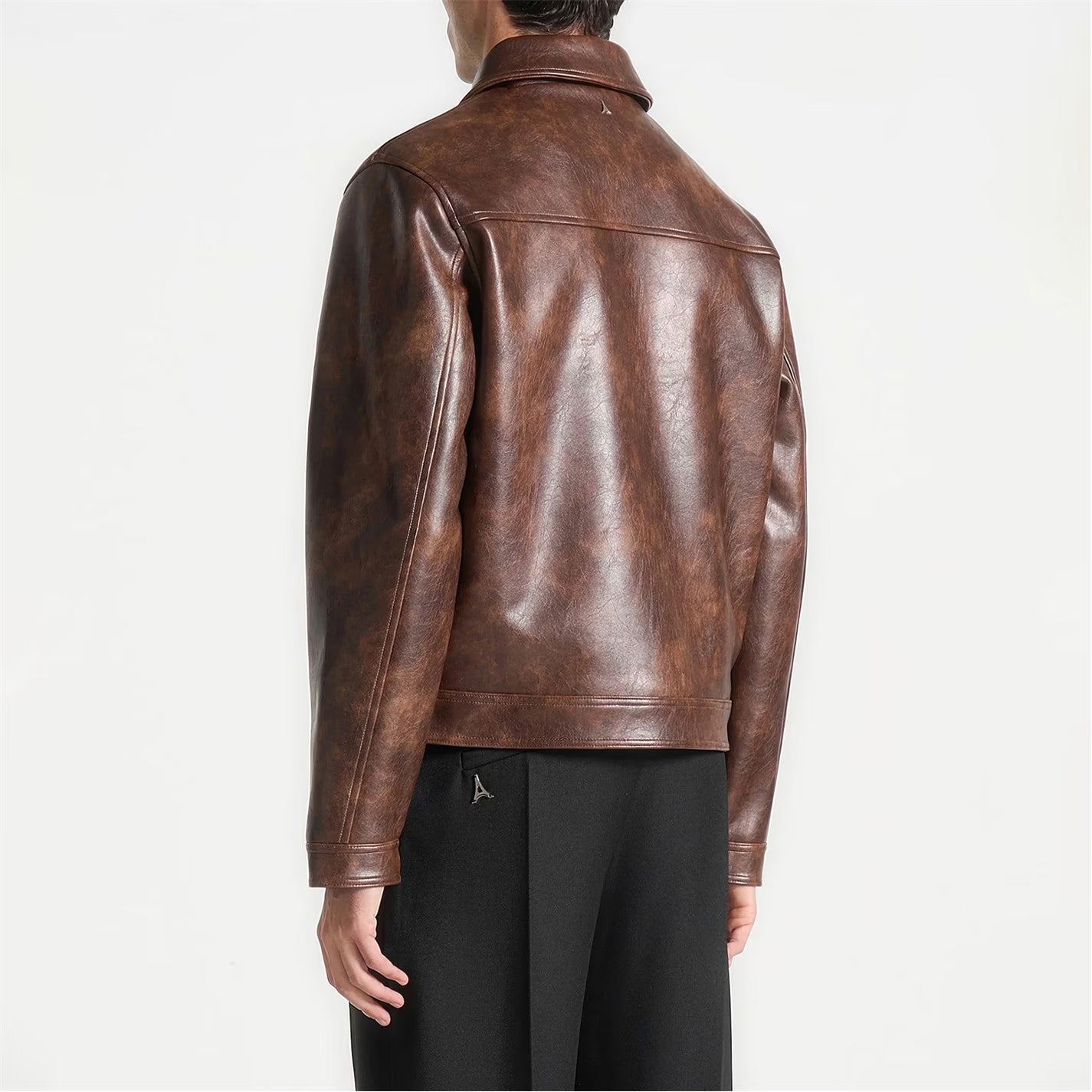 Mens Laurent Vintage Leather Jacket