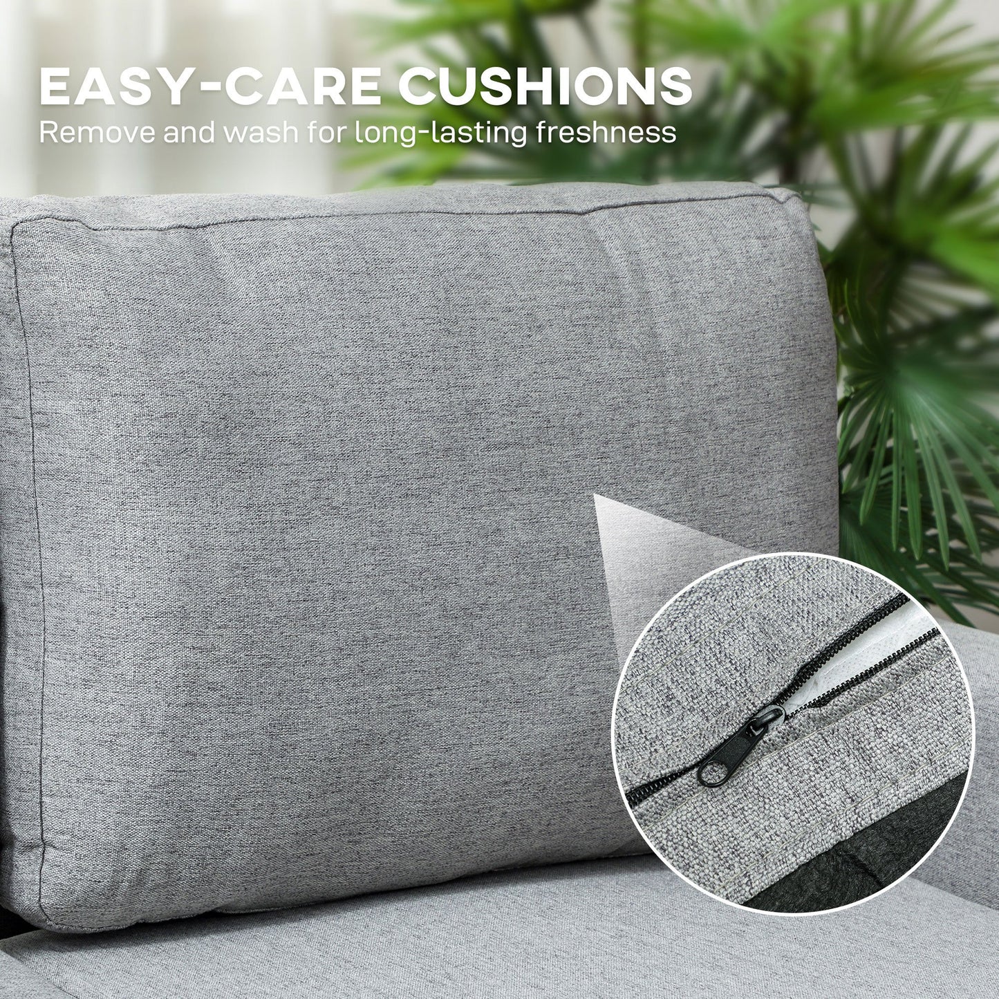 HOMCOM 3 Seater Linen Fabric Corner Sofa Bed - Grey