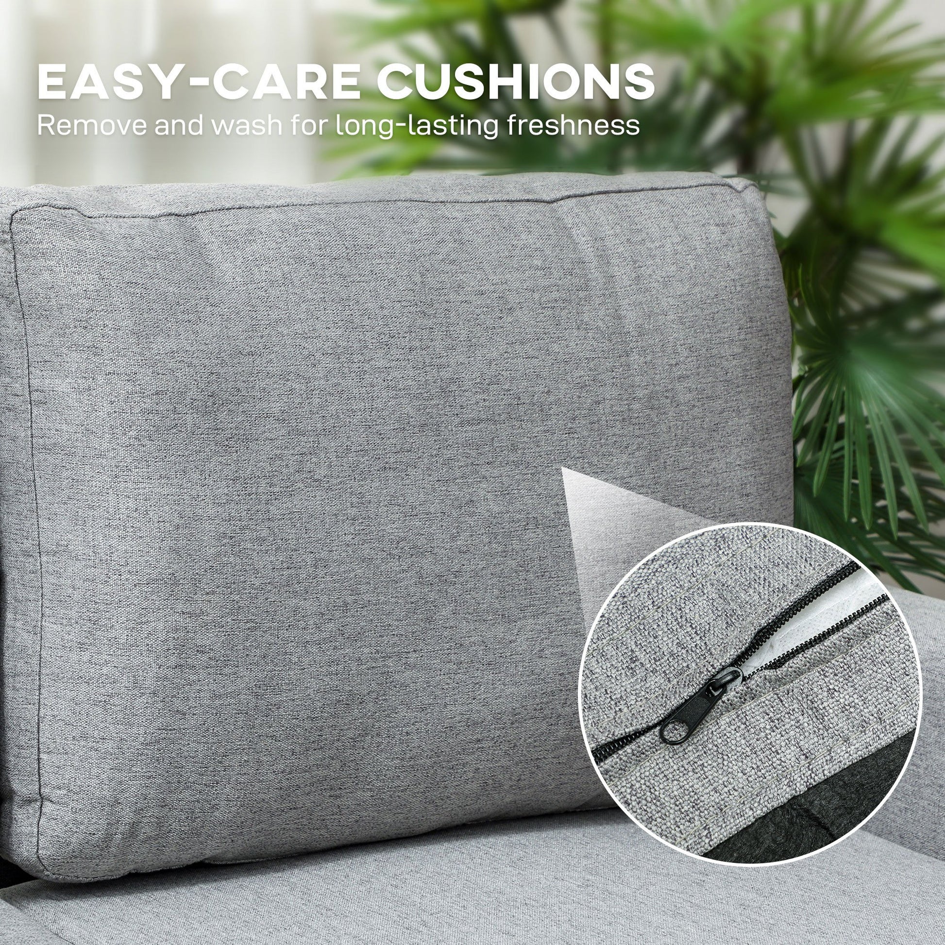 HOMCOM 3 Seater Linen Fabric Corner Sofa Bed - Grey