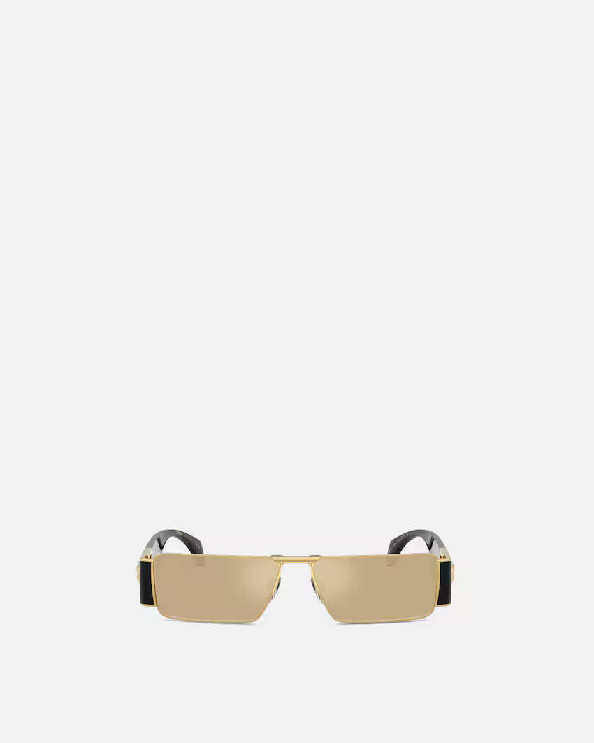 Medusa Plaque Rectangular Sunglasses