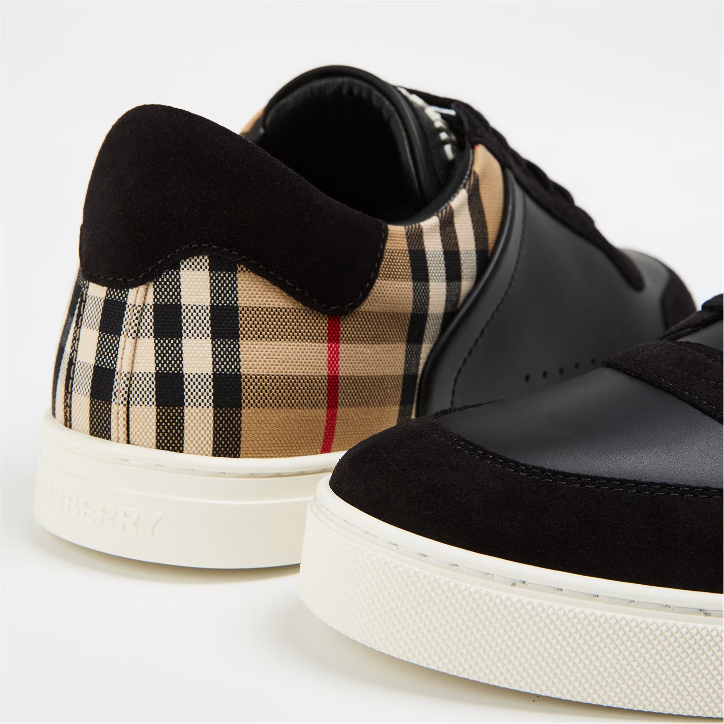 Mens Check Panel Sneakers