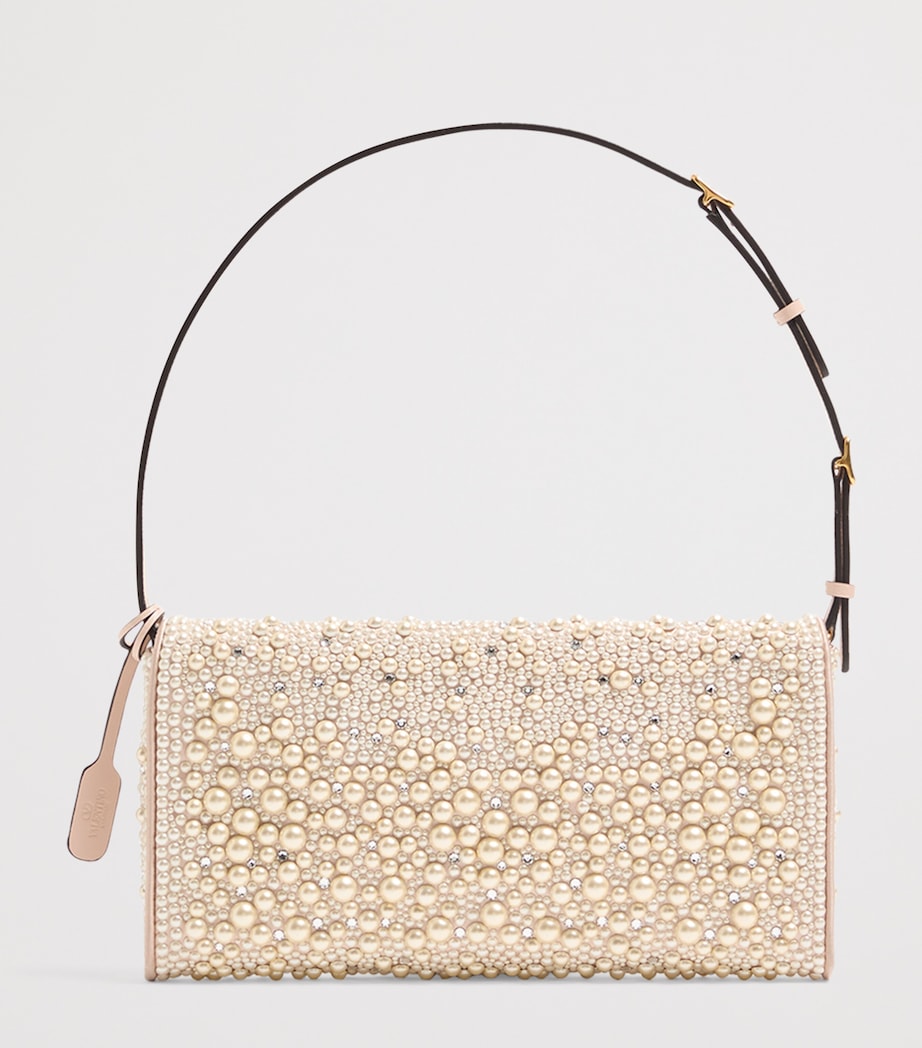 Beaded Vain Soft Shoulder Bag