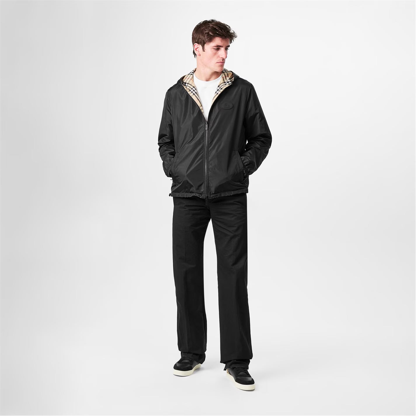 Mens Check Panel Sneakers