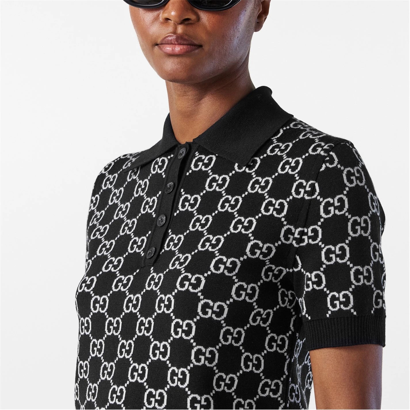 Reversible GG Wool Jacquard Polo Shirt