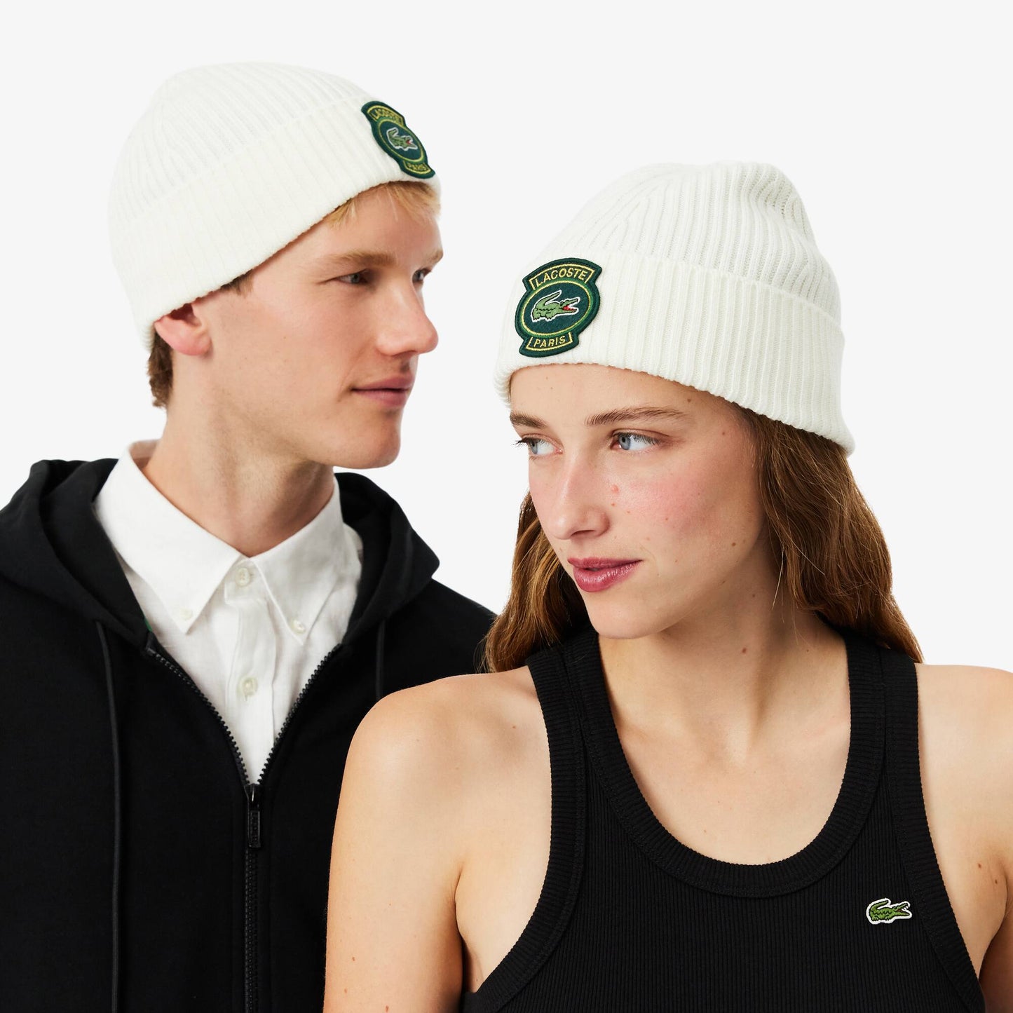 Ribbed Wool Badge Beanie