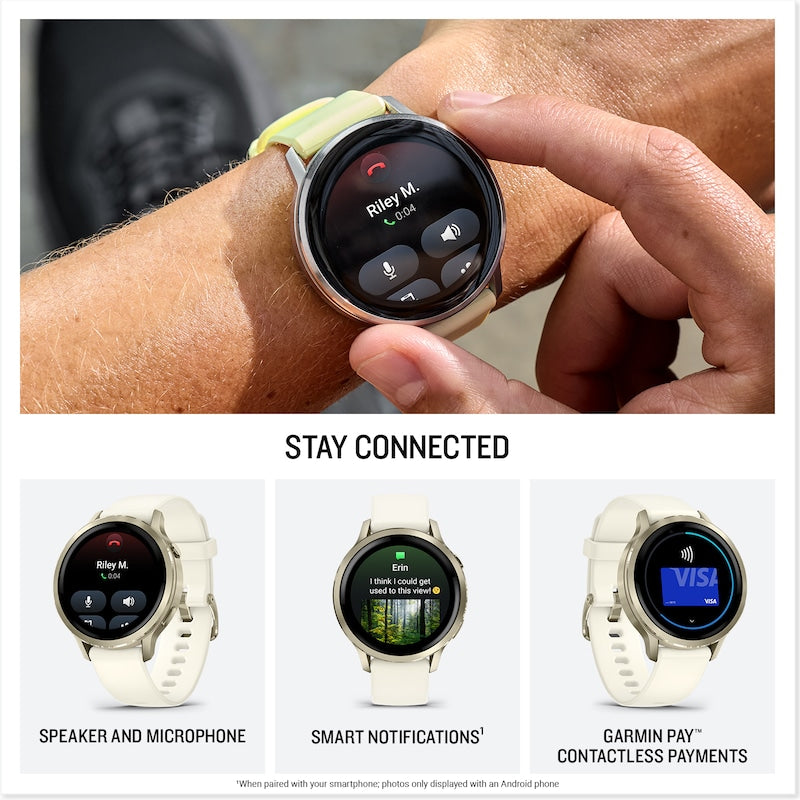 Garmin Venu 4 Multi-Colour Dial 41mm Slate Bezel Black Silicone Strap Watch