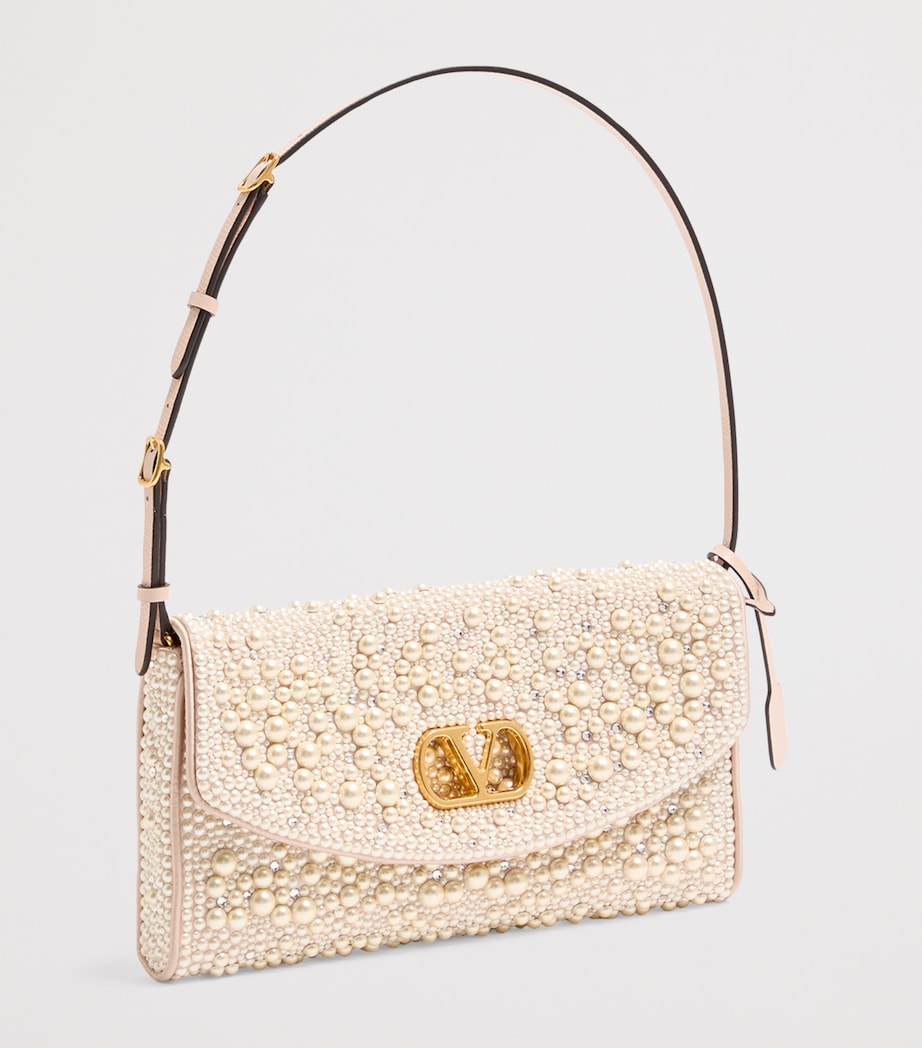 Beaded Vain Soft Shoulder Bag