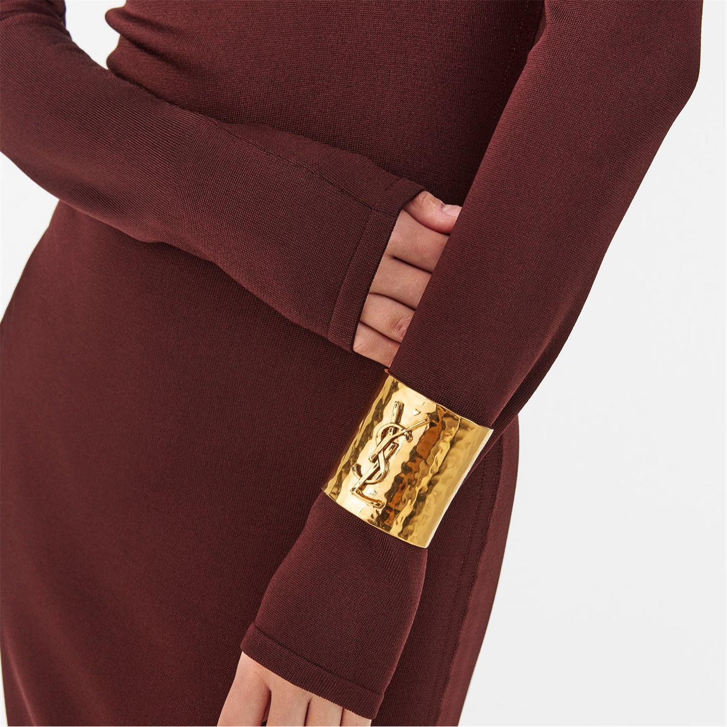 Women's Large Monogram Metal Cuff Bracelet