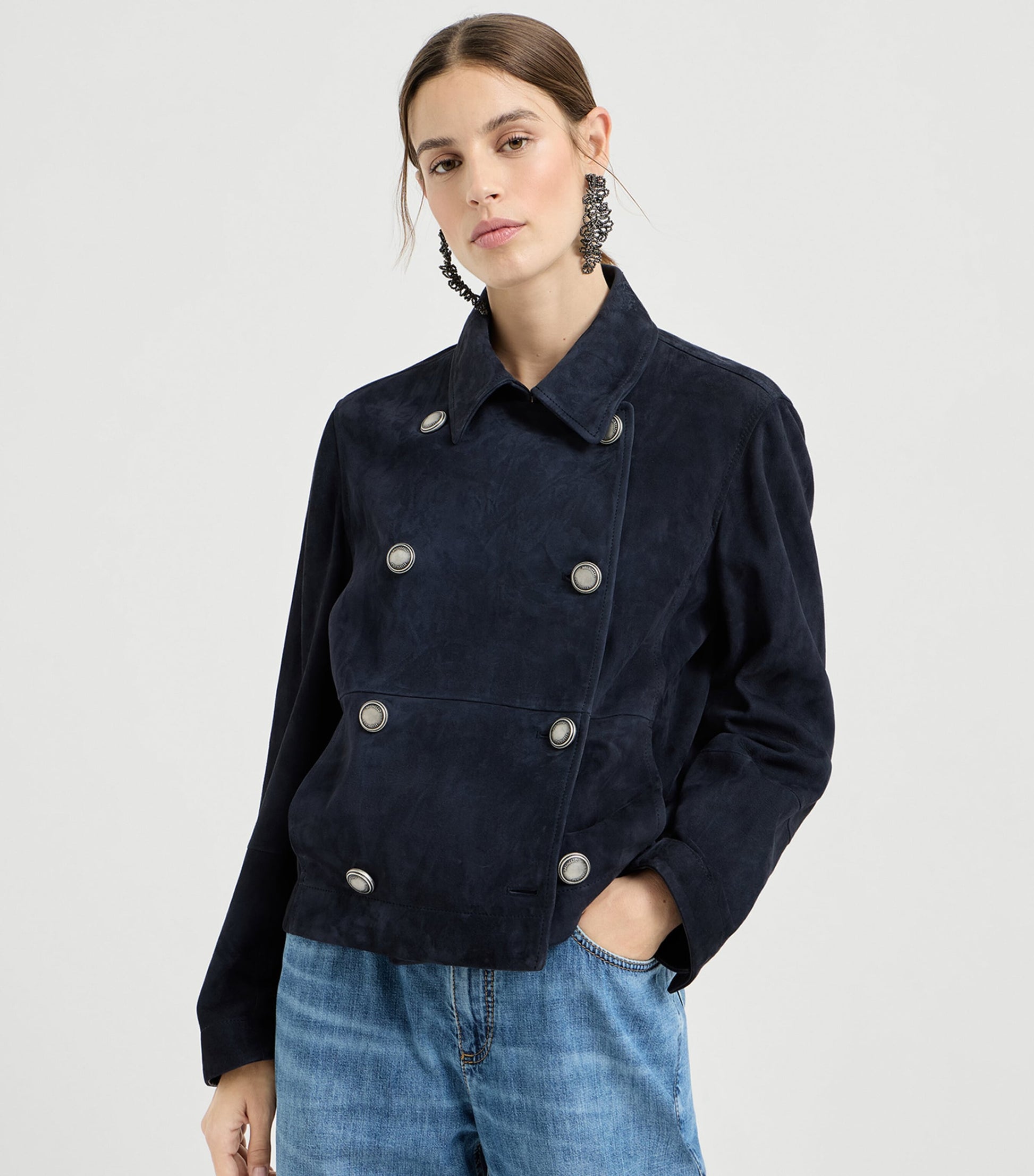 Suede Double-Breasted Jacket