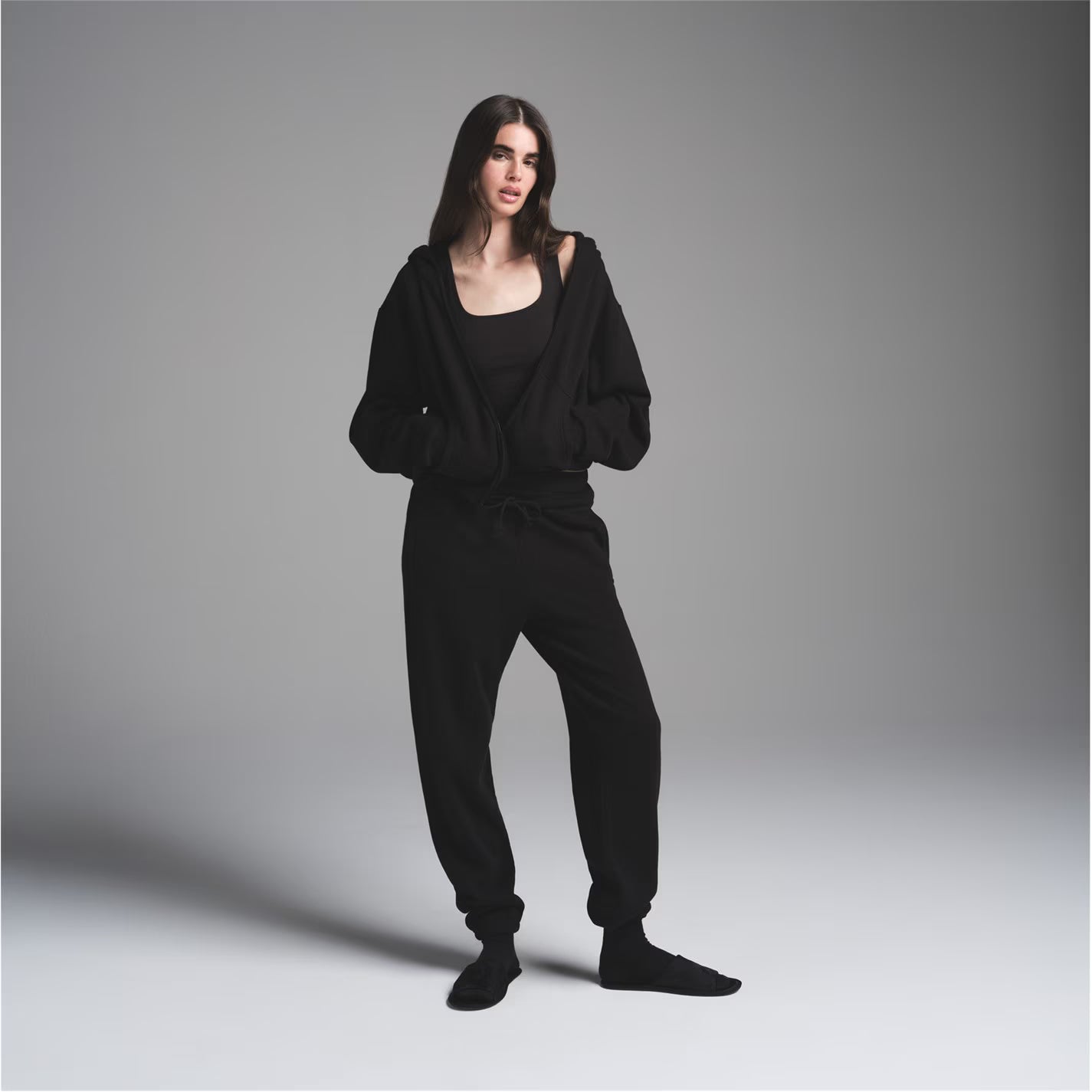 Womens Cotton Fleece Classic Zip Up Hoodie