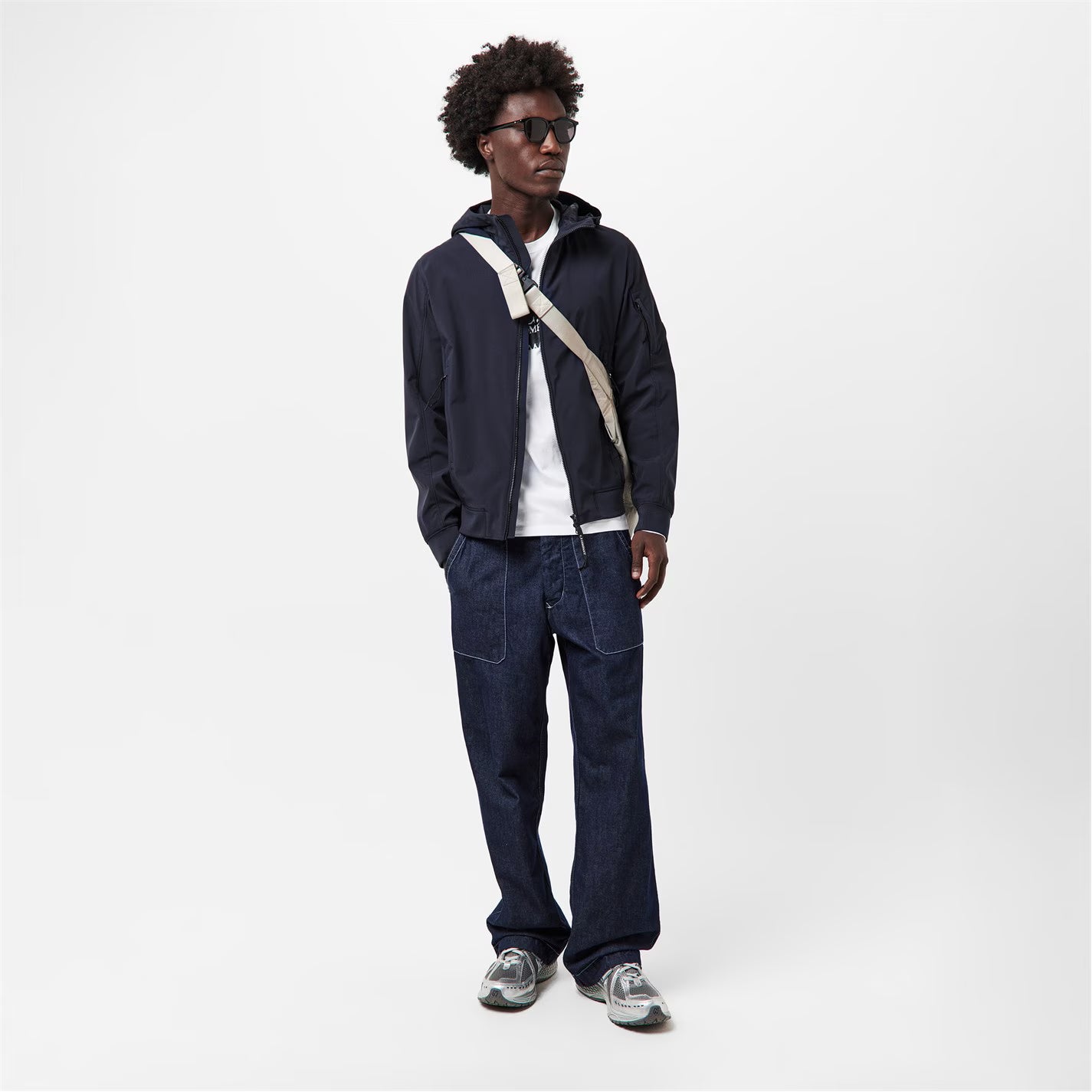 CP COMPANY Men's Lens Windproof Hooded Long Sleeve Softshell Jacket