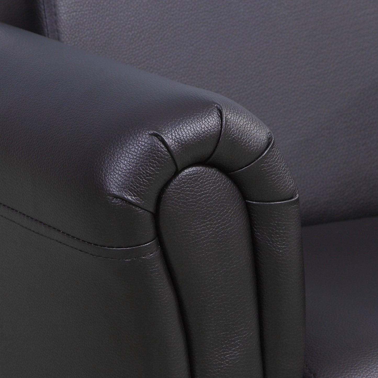 Homcom Children's Single Seater Armchair with Footstool - Black