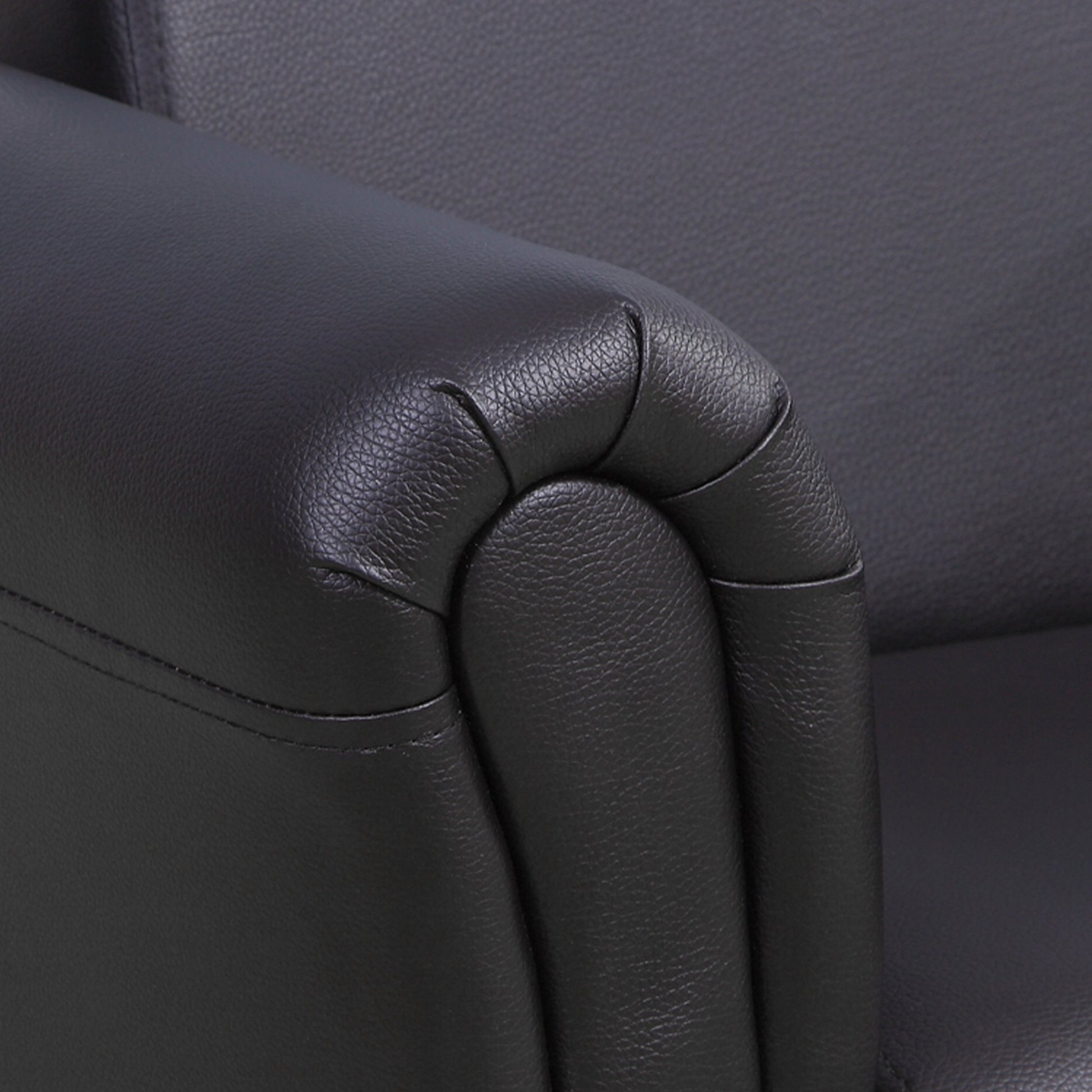 Homcom Children's Single Seater Armchair with Footstool - Black