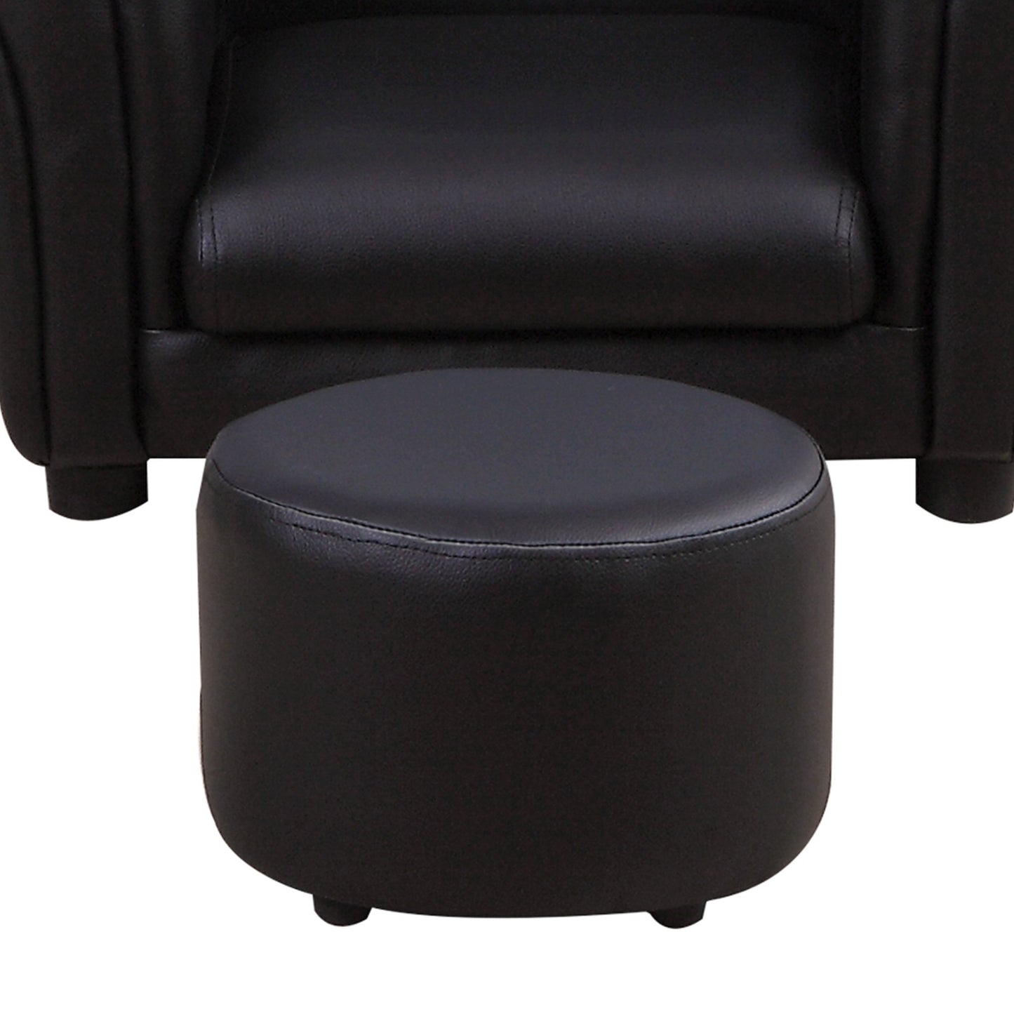 Homcom Children's Single Seater Armchair with Footstool - Black