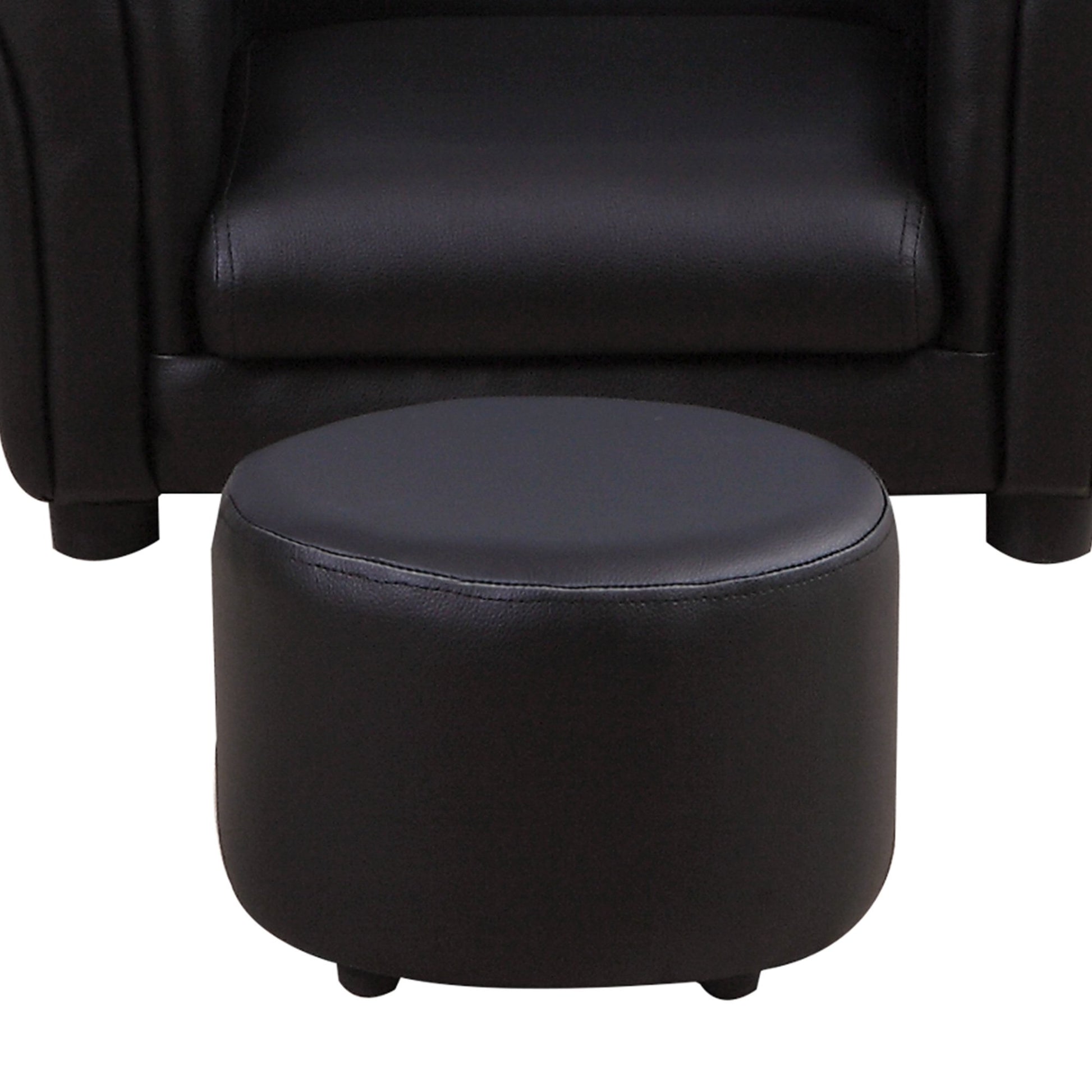 Homcom Children's Single Seater Armchair with Footstool - Black