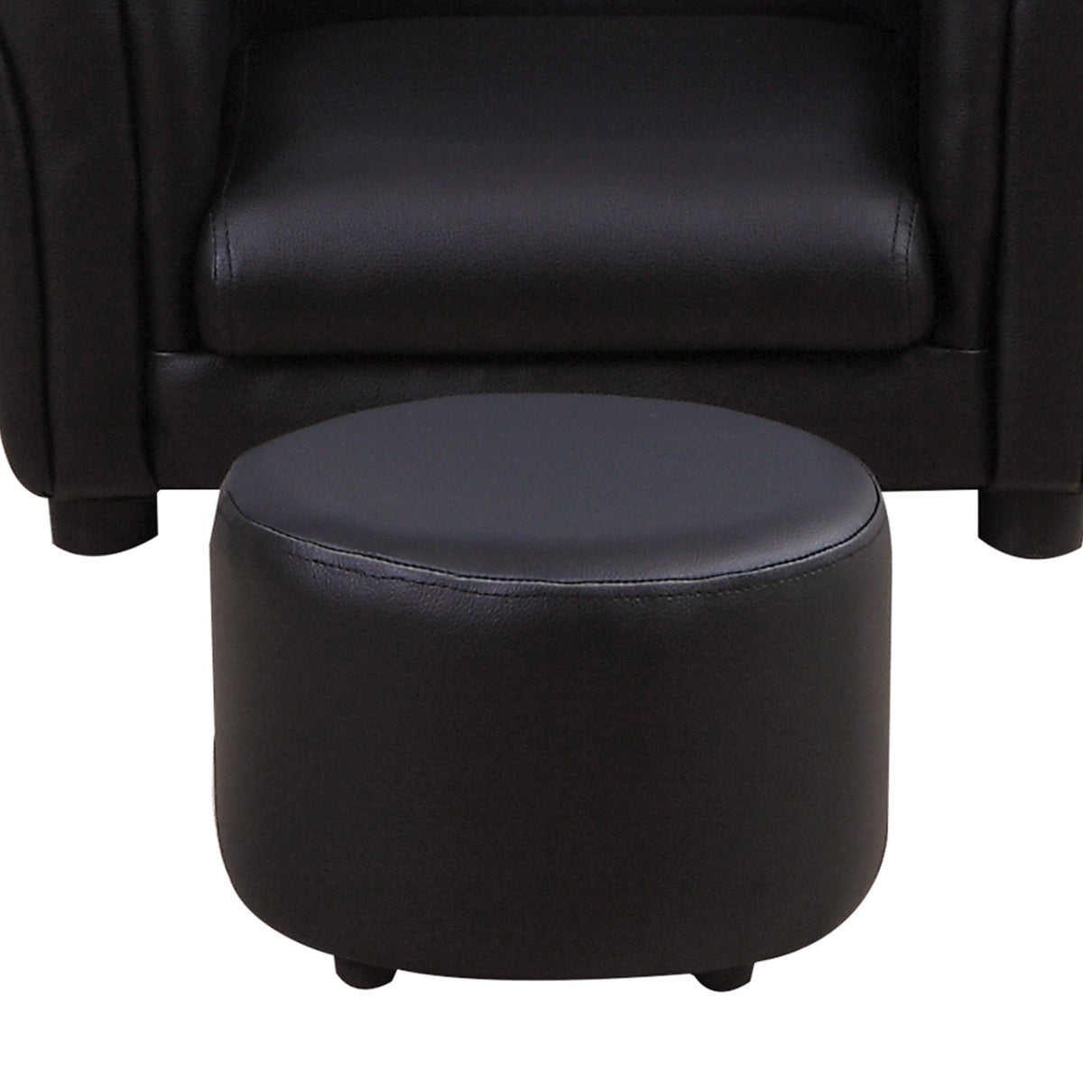 Homcom Children's Single Seater Armchair with Footstool - Black