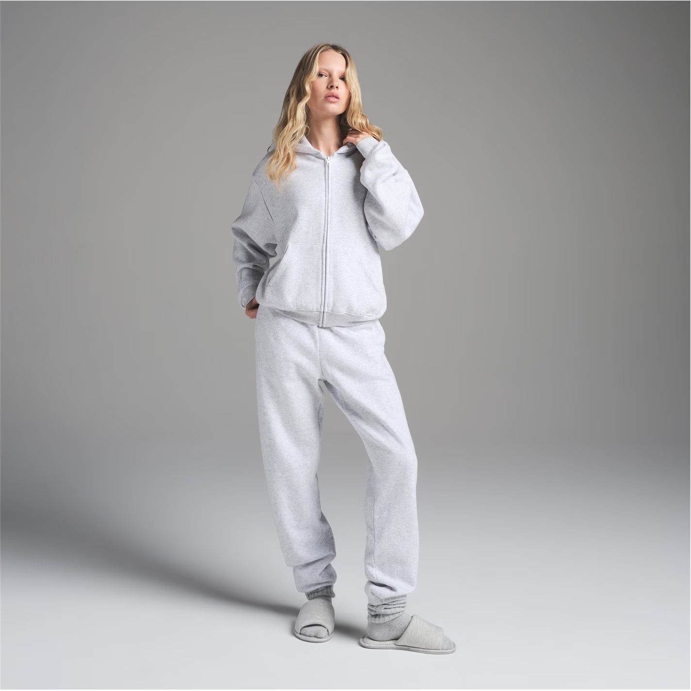 Womens Cotton Fleece Classic Zip Up Hoodie