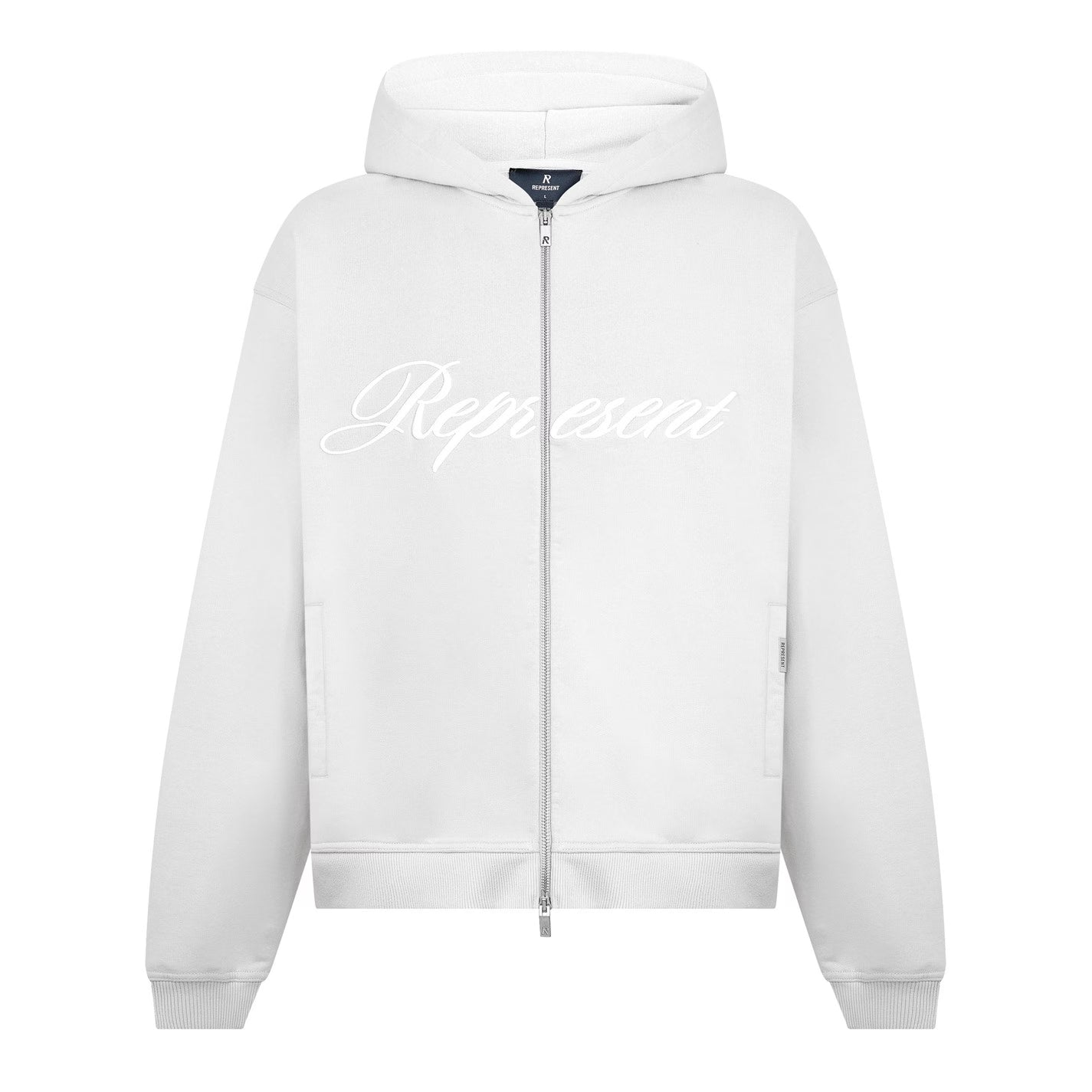 Men's Rep Script Logo Zipped Hoodie, Soft Cotton