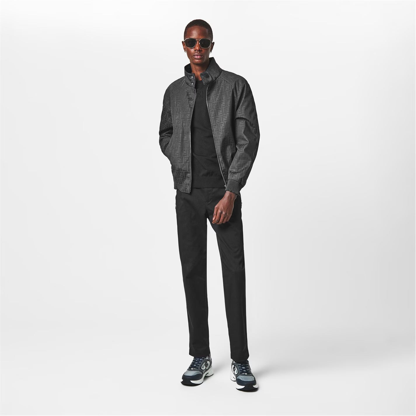 Men's Logo Canvas Long Sleeve Coach Jacket