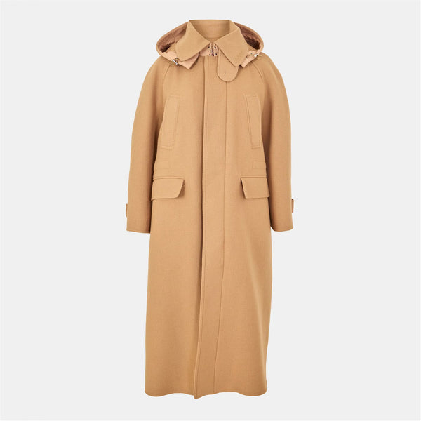 Women's Wool Cashmere Detachable Hood Overcoat