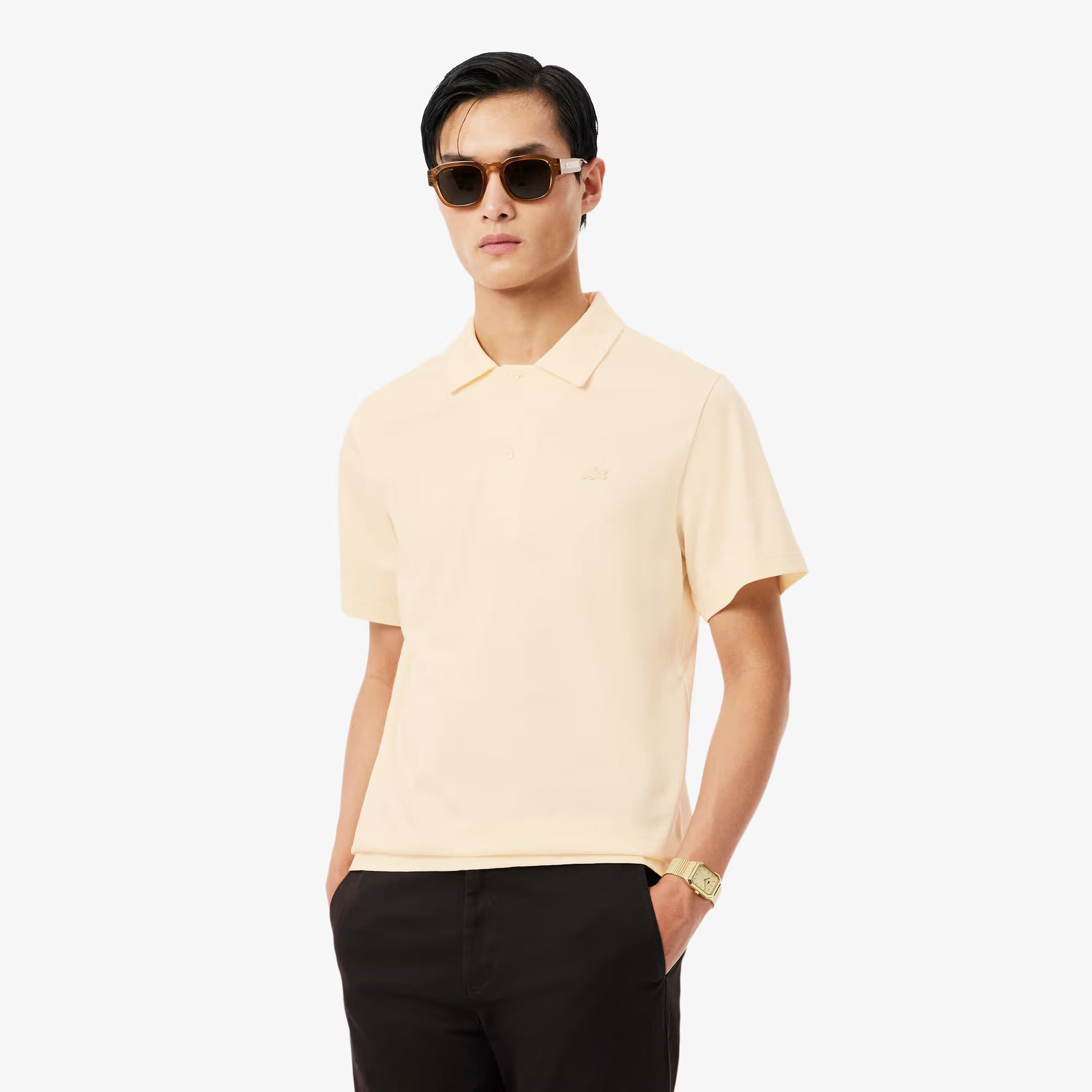 Paris Classic Fit Open Neck Embroidered Polo Shirt