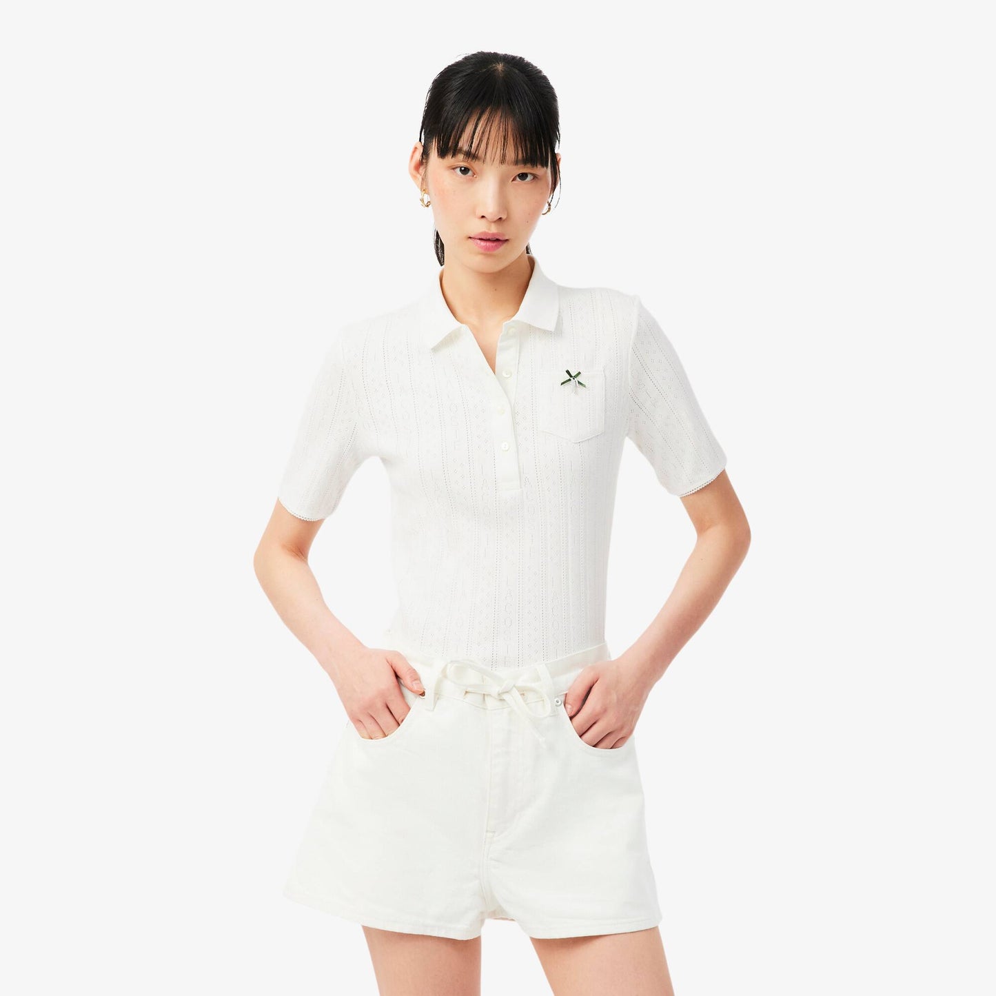 Slim Fit Pointelle Branded L.12.D Polo Shirt