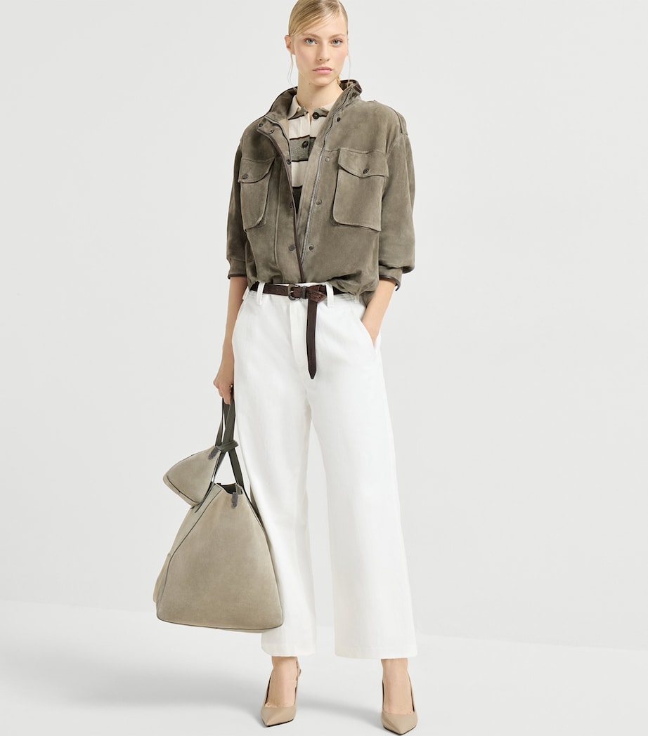 Stripe Cropped Polo Sweater