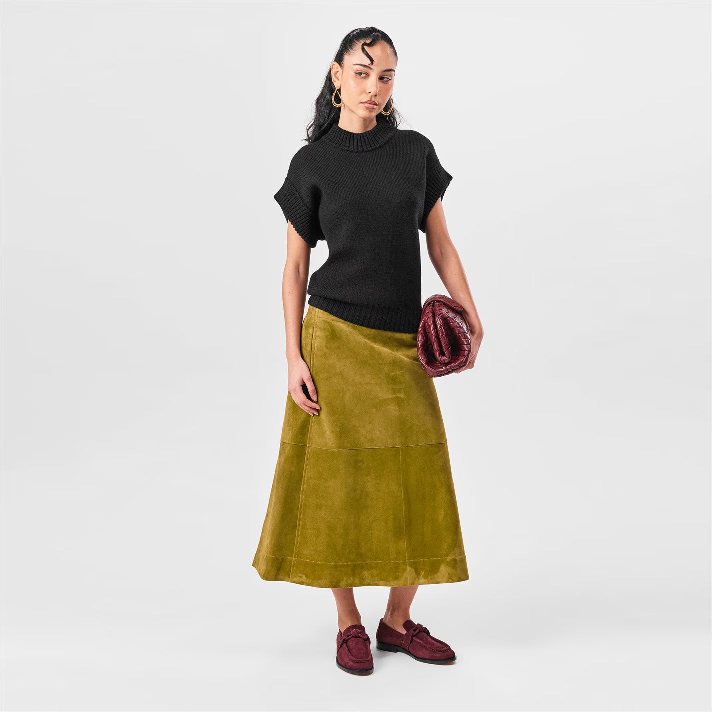 Suede Leather Skirt