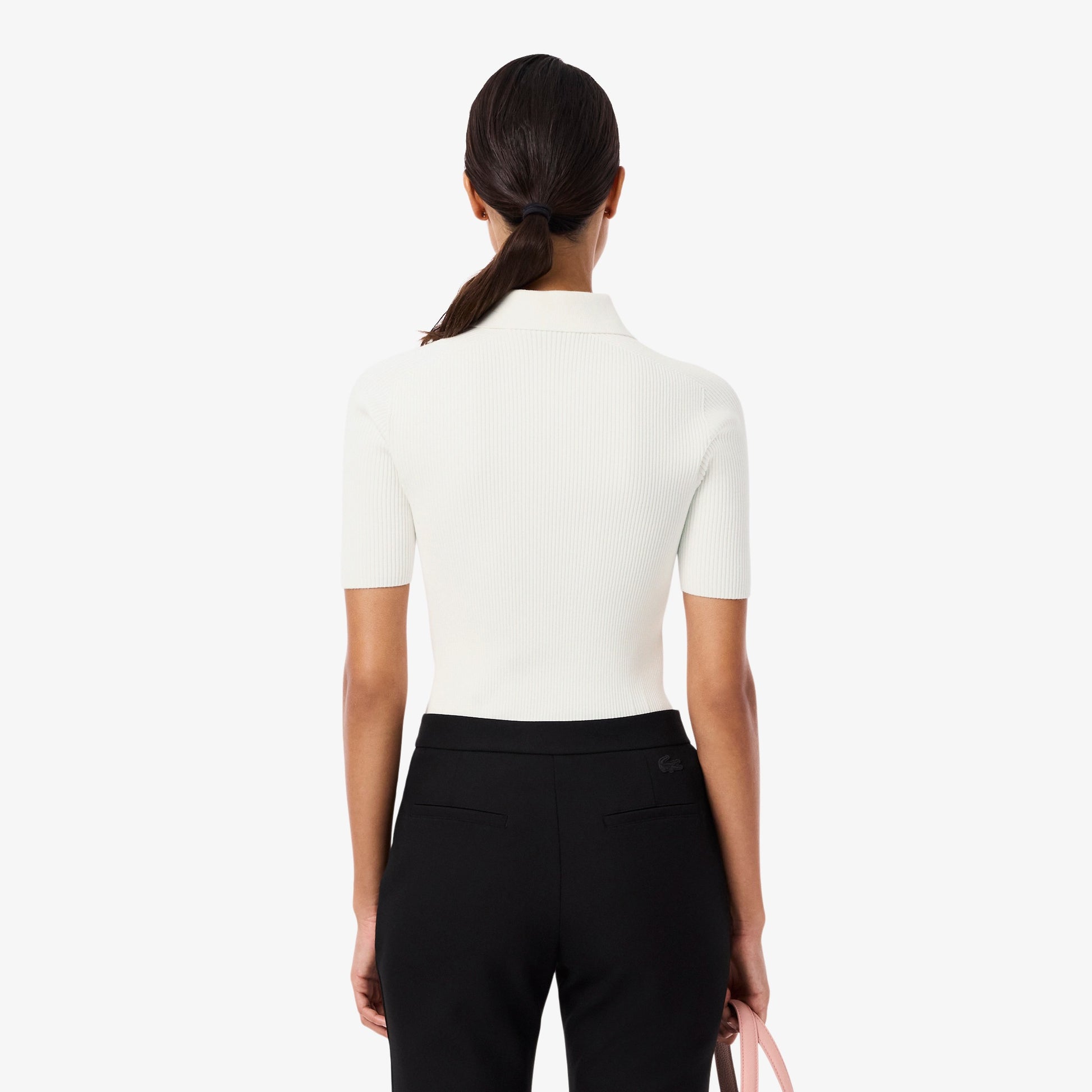 3D Ribbed Knit Polo Shirt