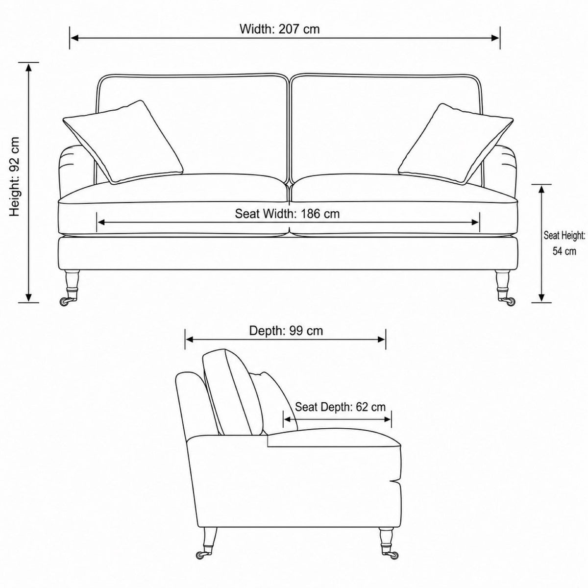 Artemis Home Mackenzie 4 Seat Sofa - Mustard