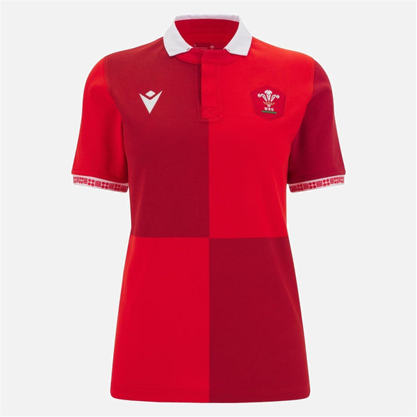 Macron Wales Rugby Home Polo Shirt 2025 Womens