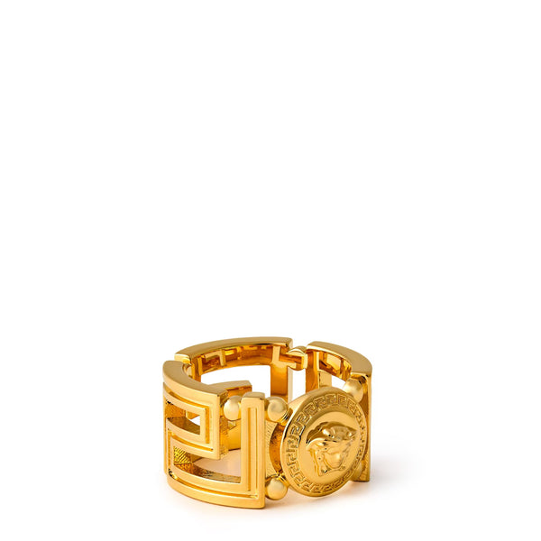 Men's Medusa Greca Chain Ring