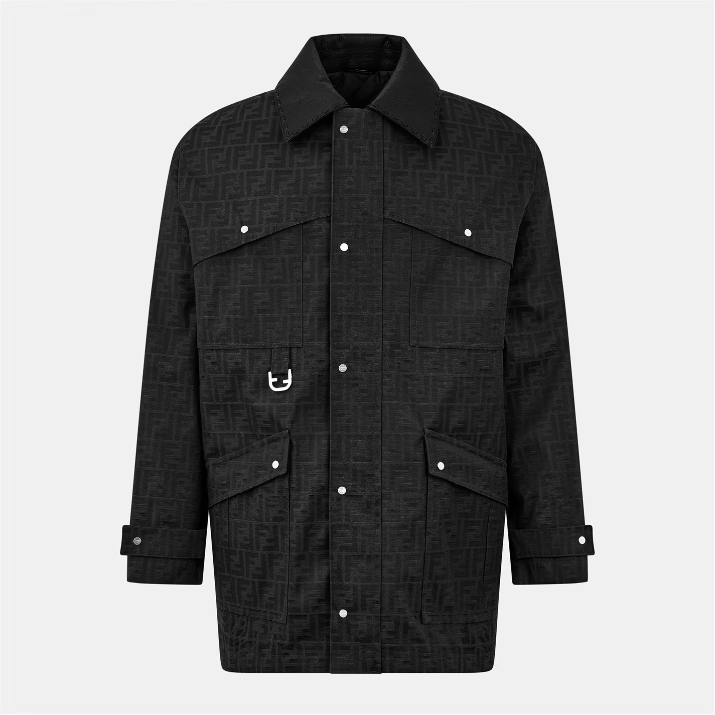 FENDI Men's Logo Blouson Long Sleeve Coach Jacket