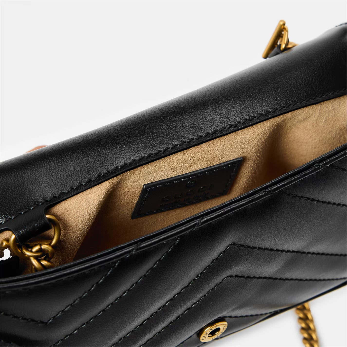 Women's Chevron Leather GG Marmont Super Mini Bag