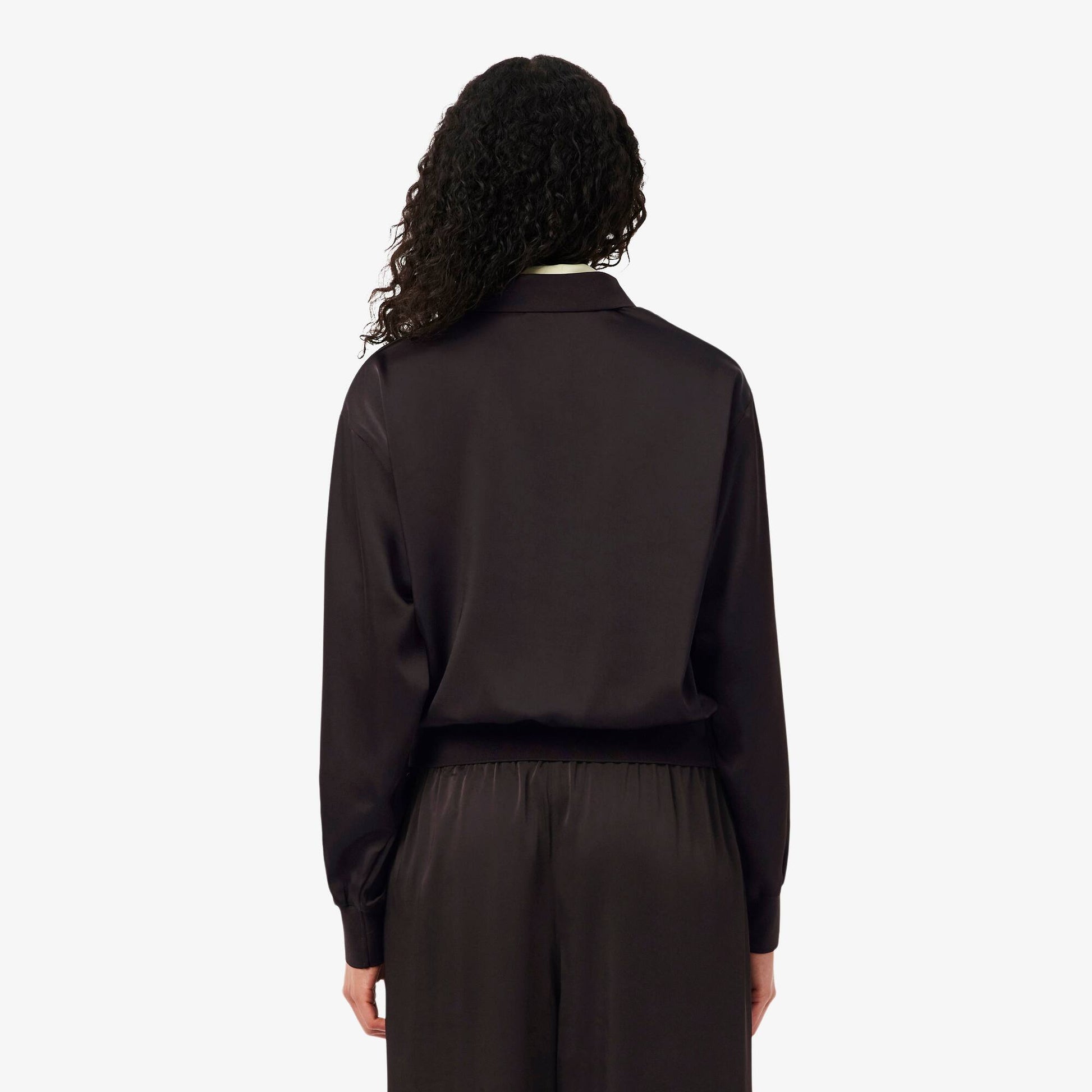 Relaxed Fit Satin Polo Shirt