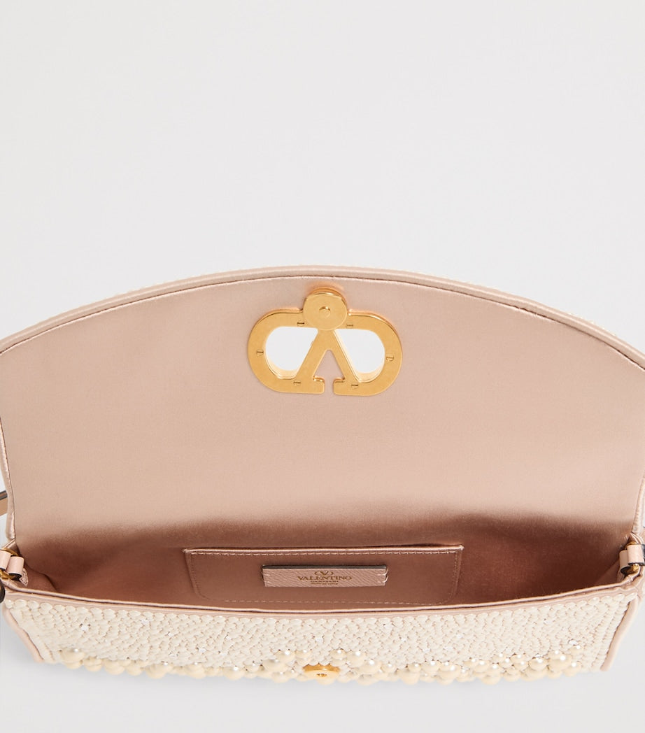 Beaded Vain Soft Shoulder Bag