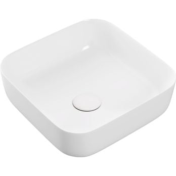 Delia 400mm Ceramic Square Washbowl & Waste
